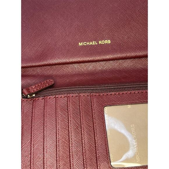 Michael Kors Brown Leather Wristlet Jet Set Travel Wallet and Credit Card Holder - Picture 7 of 12